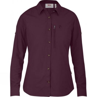 Camisa Fjallraven Abisko Hike Manga Larga Mujer - Rojas Oscuro - Chile VUN047825